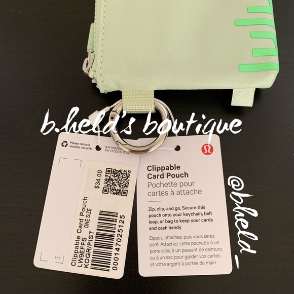 lululemon Clippable Card Pouch Wallet in Kohlrabi Green/Pistachio OS New NWT - Picture 5 of 14